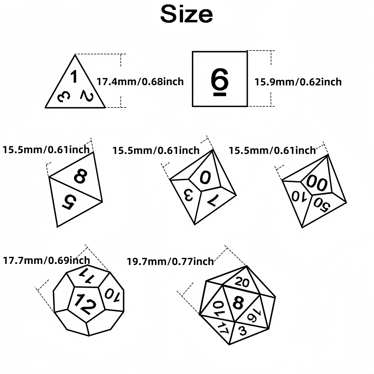 Set di dadi DND 7 pezzi di dad - Board Game Live recensione e prezzo